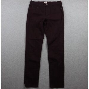 Mutual Weave Pants Mens 32x34 Straight Leg 5-Pocket Jeans Stretch Flex Burgundy